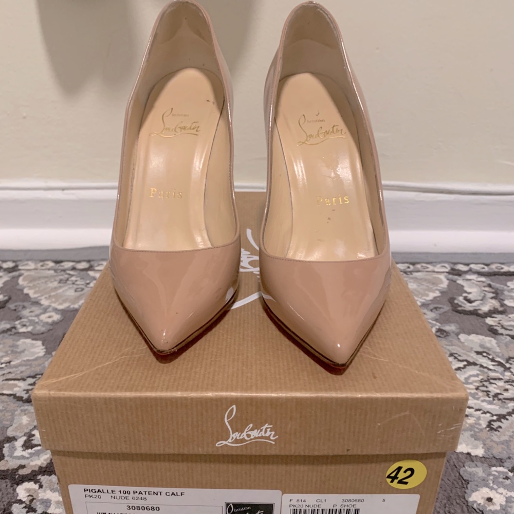 Christian Louboutin Pigalle Patent Nude Heels